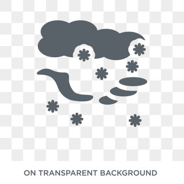 Kar fırtınaları simgesi. Kar tasarım konsepti hava koleksiyonundan fırtınalar. Basit öğe vektör çizim şeffaf arka plan üzerinde.