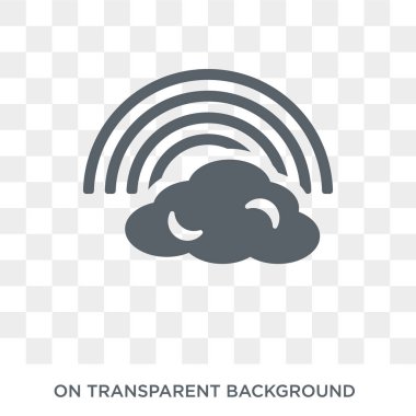 Gökkuşağı simgesi. Gökkuşağı tasarım konsepti koleksiyonundan. Basit öğe vektör çizim şeffaf arka plan üzerinde.