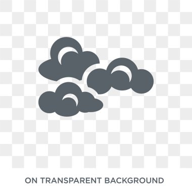 Bulutlu simgesi. Bulutlu tasarım konsepti koleksiyonundan. Basit öğe vektör çizim şeffaf arka plan üzerinde.