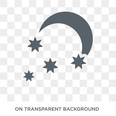 Gece simgesi. Gece tasarım konsepti koleksiyonundan. Basit öğe vektör çizim şeffaf arka plan üzerinde.