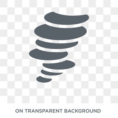 Kasırga simgesi. Kasırga tasarım konsepti koleksiyonundan. Basit öğe vektör çizim şeffaf arka plan üzerinde.