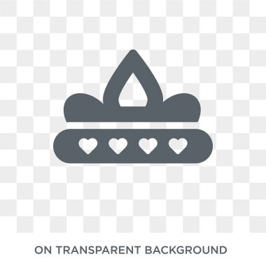 Düğün Crown simgesi. Düğün Crown tasarım konsepti düğün ve sevgi koleksiyonundan. Basit öğe vektör çizim şeffaf arka plan üzerinde.