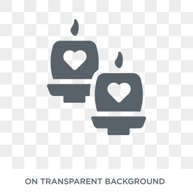 Düğün mum simgesi. Düğün mum tasarım konsepti düğün ve sevgi koleksiyonundan. Basit öğe vektör çizim şeffaf arka plan üzerinde.