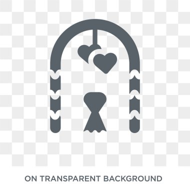 Düğün kemer simgesi. Kemer tasarım konsepti düğün ve sevgi Collection düğün. Basit öğe vektör çizim şeffaf arka plan üzerinde.