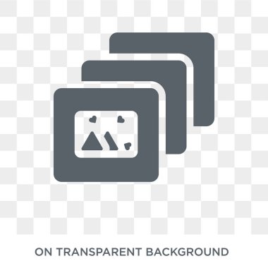 Polaroid simgesi. Polaroid tasarım konsepti Doğum günü ve parti koleksiyonundan. Basit öğe vektör çizim şeffaf arka plan üzerinde.