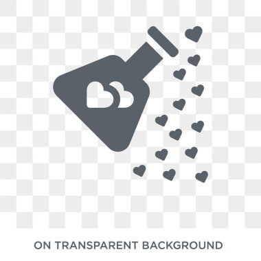 Aşk iksiri simgesi. İksir tasarım konsepti düğün ve sevgi Collection seviyorum. Basit öğe vektör çizim şeffaf arka plan üzerinde.