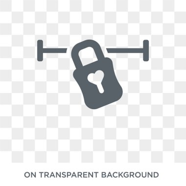 asma kilit simgesi seviyorum. asma kilit tasarım konsepti düğün ve sevgi Collection seviyorum. Basit öğe vektör çizim şeffaf arka plan üzerinde.