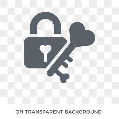 Anahtar simgesi seviyorum. Anahtar tasarım konsepti düğün ve sevgi Collection seviyorum. Basit öğe vektör çizim şeffaf arka plan üzerinde.