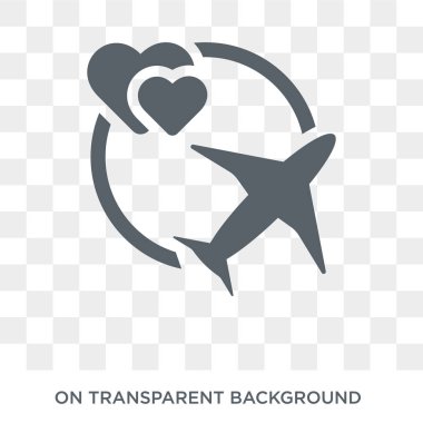 Balayı simgesi. Balayı tasarım konsepti düğün ve sevgi koleksiyonundan. Basit öğe vektör çizim şeffaf arka plan üzerinde.