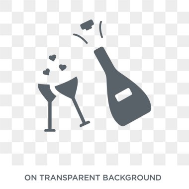 Şarap simge düğün. Şarap tasarım konsepti düğün ve sevgi Collection düğün. Basit öğe vektör çizim şeffaf arka plan üzerinde.