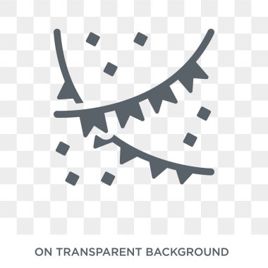 Doğum günü bayrak simgesi. Doğum günü bayrağı tasarım konsepti Doğum günü ve parti koleksiyonundan. Basit öğe vektör çizim şeffaf arka plan üzerinde.