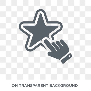 Yıldız simgesi. Koleksiyondan yıldız tasarım konsepti. Saydam arka planda basit eleman vektör çizimi.