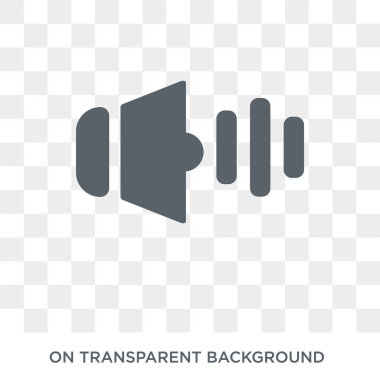 Ses simgesi. Koleksiyondan ses tasarım konsepti. Saydam arka planda basit eleman vektör çizimi.