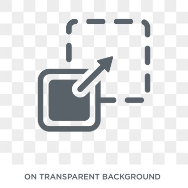 Simgesini yeniden boyutlandırın. Tasarım konsepti koleksiyonundan yeniden boyutlandırın. Basit öğe vektör çizim şeffaf arka plan üzerinde.