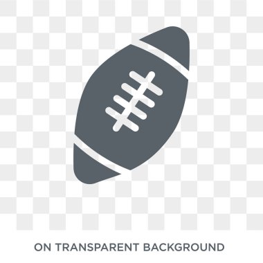 Rugby topu simgesi. Amerika Birleşik Devletleri koleksiyonundan şeffaf arka plan trendy düz vektör Rugby topu simgesi. Rugby topu simge kullanımı web ve mobil için yüksek kaliteli dolu