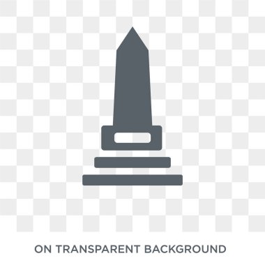 Dikilitaş simgesi. Amerika Birleşik Devletleri koleksiyonundan şeffaf arka plan trendy düz vektör Dikilitaş simgesi. Web ve mobil cihazlar için yüksek kaliteli dolgulu Dikilitaş sembolü kullanımı