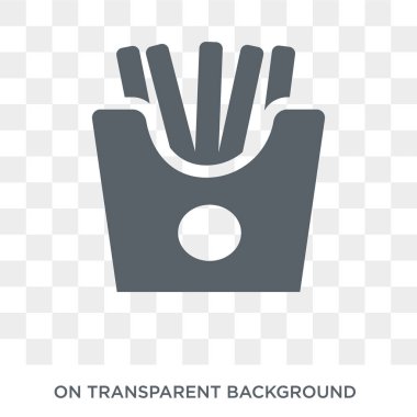 Patates kızartması simgesi. Amerika Birleşik Devletleri koleksiyonundan şeffaf arka plan trendy düz vektör Patates kızartması simgesi. Web ve mobil cihazlar için yüksek kaliteli dolgulu patates kızartması sembolü kullanımı