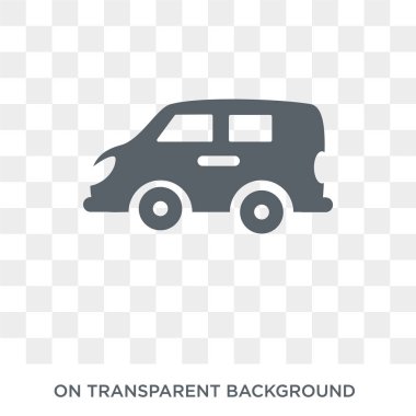 Van simgesi. Koleksiyondan Van tasarım konsepti. Saydam arka planda basit eleman vektör çizimi.