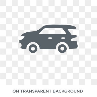 SUV simgesi. SUV tasarım konsepti koleksiyonundan. Basit öğe vektör çizim şeffaf arka plan üzerinde.
