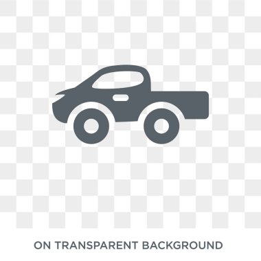 Pikap simgesi. Koleksiyondan pickup tasarım konsepti. Saydam arka planda basit eleman vektör çizimi.