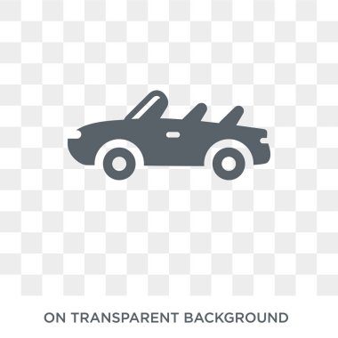 Cabriolet simgesi. Cabriolet tasarım konsepti ulaşım koleksiyonundan. Basit öğe vektör çizim şeffaf arka plan üzerinde.