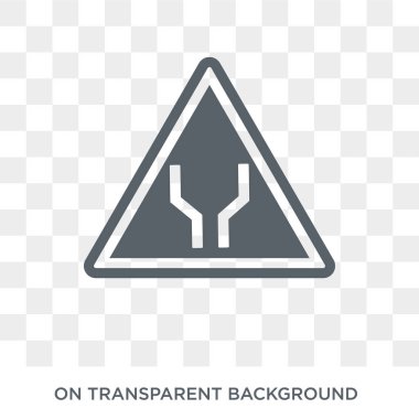 Geniş yol işareti simgesi. Trafik işareti koleksiyonundan şeffaf arka plan trendy düz vektör geniş yol işareti simgesi. Yüksek kaliteli geniş yol işareti sembol kullanımı web ve mobil için dolu