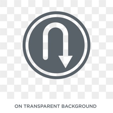 U işareti simgesini açın. Trendy düz vektör U trafik işareti koleksiyonundan şeffaf arka plan işareti simgesini açın. Yüksek kaliteli web ve mobil için kullanın işareti sembol U dönüş dolu