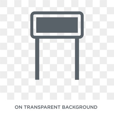 Uzun boylu işareti simgesi. Trafik işareti koleksiyonundan şeffaf arka plan trendy düz vektör uzun boylu işareti simgesi. Yüksek kaliteli web ve mobil için uzun boylu işareti sembolü kullanın dolu