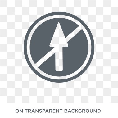 Hayır düz işareti simgesi. Trendy düz trafik işareti koleksiyonundan şeffaf arka plan üzerinde herhangi bir düz işareti simge vektör. Yüksek kaliteli web ve mobil düz işareti sembol işime dolu