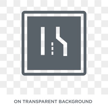 Lane sign icon. Trendy flat vector Lane sign icon on transparent background from traffic sign collection. High quality filled Lane sign symbol use for web and mobile
