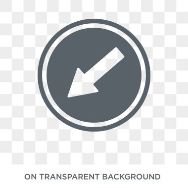Keep left sign icon. Trendy flat vector Keep left sign icon on transparent background from traffic sign collection. High quality filled Keep left sign symbol use for web and mobile
