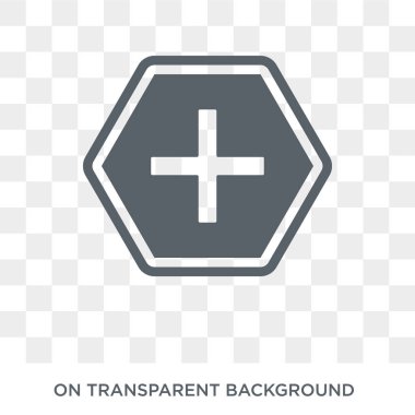 Kesişim işareti simgesi. Trendy düz vektör kavşak trafik işareti koleksiyonundan şeffaf arka plan işareti simgesi. Yüksek kaliteli web ve mobil kesişim işareti sembol kullanılmak dolu