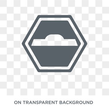 hump or rough sign icon. Trendy flat vector hump or rough sign icon on transparent background from traffic sign collection. High quality filled hump or rough sign symbol use for web and mobile