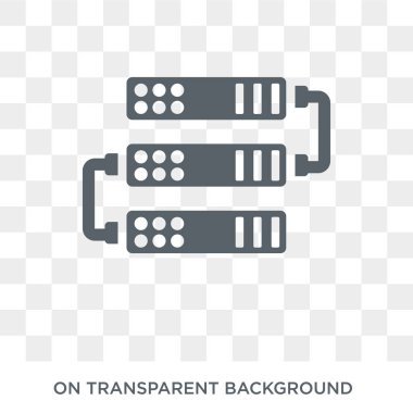 Web sunucuları simgesi. Trendy düz vektör Web sunucuları simge teknoloji koleksiyonundan şeffaf arka plan üzerinde. Yüksek kaliteli Web sunucuları simge kullanımı web ve mobil için dolu
