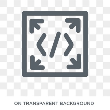 Simgeyi katıştırma. Teknoloji koleksiyonundan saydam arka plan üzerine trendy düz vektör Gömme simgesi. Web ve mobil cihazlar için yüksek kaliteli dolgulu Gömme sembolü kullanımı