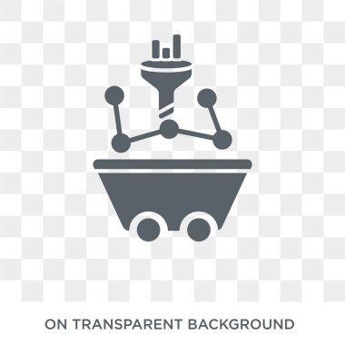 Veri madenciliği simgesi. Trendy düz vektör veri madenciliği simge teknoloji koleksiyonundan şeffaf arka plan üzerinde. Yüksek kaliteli web ve mobil veri madenciliği simge kullanımı dolu