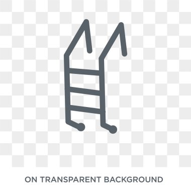 Yüzme Havuzu merdiven simgesi. Yüzme Havuzu merdiven tasarım konsepti yaz koleksiyonundan. Basit öğe vektör çizim şeffaf arka plan üzerinde.