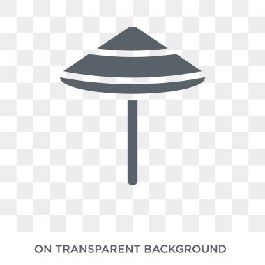 Güneş şemsiyesi simgesi. Güneş şemsiyesi tasarım konsepti koleksiyonundan. Basit öğe vektör çizim şeffaf arka plan üzerinde.