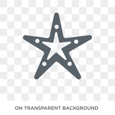 Deniz yıldızı simge. Deniz yıldızı tasarım konsepti yaz koleksiyonundan. Basit öğe vektör çizim şeffaf arka plan üzerinde.