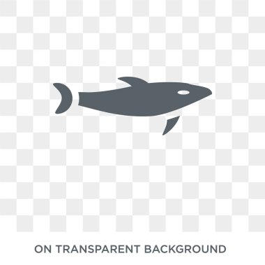 Yunus simgesi atlama. Yunus tasarım konsepti yaz koleksiyonundan atlama. Basit öğe vektör çizim şeffaf arka plan üzerinde.