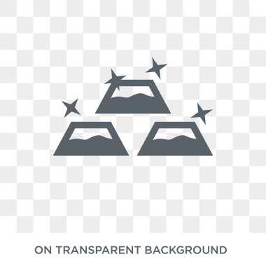 Altın külçeler simgesi. Altın külçe koleksiyonu kavram tasarlayın. Basit öğe vektör çizim şeffaf arka plan üzerinde.