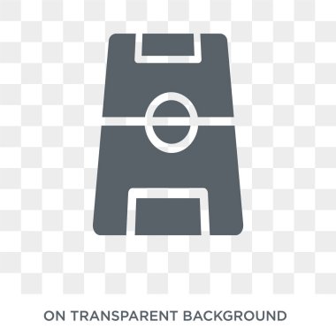 Futbol alan simgesi. Trendy düz vektör futbol spor koleksiyonundan şeffaf arka plan alanı simgesi. Yüksek kaliteli futbol alanı simge kullanımı web ve mobil için dolu