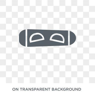 Snowboard simgesi. Trendy düz vektör Snowboard spor koleksiyonundan şeffaf arka plan simgesi. Yüksek kalitede Snowboard simge kullanımı web ve mobil için dolu