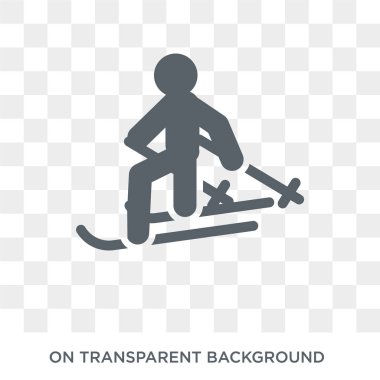 Kayak simgesi. Trendy düz vektör spor koleksiyonundan şeffaf arka plan üstünde kutsal kişilerin resmi kayak. Yüksek kaliteli kayak simge kullanımı web ve mobil için dolu