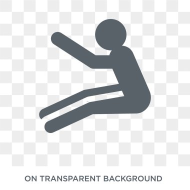 uzun atlama simgesi. Trendy düz vektör spor koleksiyonundan şeffaf arka plan üstünde kutsal kişilerin resmi uzun atlama. Yüksek kaliteli uzun atlama simge kullanımı için web ve mobil dolu