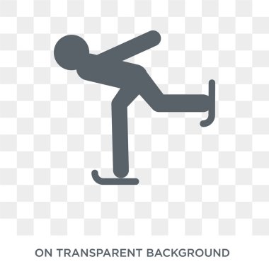 Buz pateni simgesi. Trendy düz vektör buz pateni simgesini şeffaf arka plan üzerinde spor koleksiyonundan. Buz pateni simge kullanımı web ve mobil için yüksek kaliteli dolu