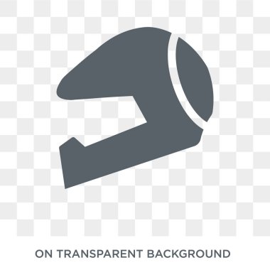 Kask simgesi. Trendy düz vektör spor koleksiyonundan şeffaf arka plan üstünde kutsal kişilerin resmi kask. Yüksek kaliteli kask simge kullanımı web ve mobil için dolu