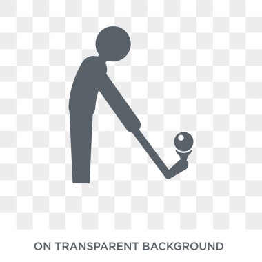 Golf simgesi. Trendy düz vektör spor koleksiyonundan şeffaf arka plan üstünde kutsal kişilerin resmi Golf. Golf simge kullanımı web ve mobil için yüksek kaliteli dolu