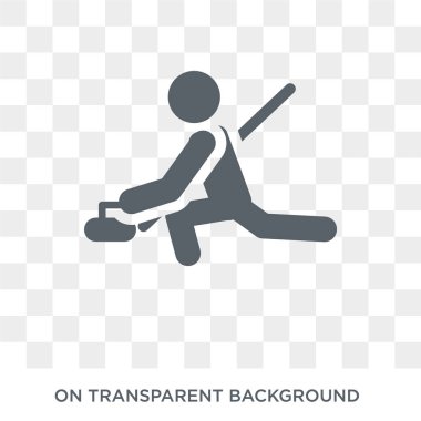 Kıvrık simgesi. Trendy düz vektör spor koleksiyonundan şeffaf arka plan üstünde kutsal kişilerin resmi kıvırma. Curling simge kullanımı web ve mobil için yüksek kaliteli dolu