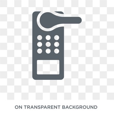 Akıllı kilit simgesi. Akıllı ev koleksiyonundan şeffaf arka plan üzerinde trendy düz vektör akıllı kilit simgesi. Yüksek kaliteli web ve mobil için akıllı kilit simgesi kullanın dolu